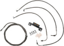 Standard Black Vinyl Braided 12 Inch Handlebar Cable/Brake Line Kit Black / Natural For Harley Davidson FLHR 1750
