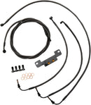 Standard Midnight Braided Handlebar Cable/Brake Line Kit Black / Clear-Coated For Harley Davidson FLHR 1750 2017-2018