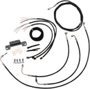 Complete Black Vinyl Braided 12 Inch Handlebar Cable/Brake Line Kit Black / Clear-Coated / Natural For Harley Davidson FLHR 1750