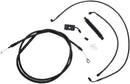 Standard Midnight Braided Handlebar Cable/Brake Line Kit Black / Clear-Coated For Harley Davidson FLDE 1750 ABS - 45.5 CM - 51 CM