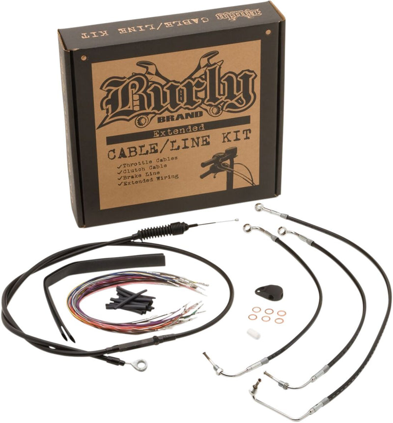 Complete Black Vinyl 17 Inch Handlebar Cable Kit For Harley Davidson FLHXSE 1923 ABS 2018-2020