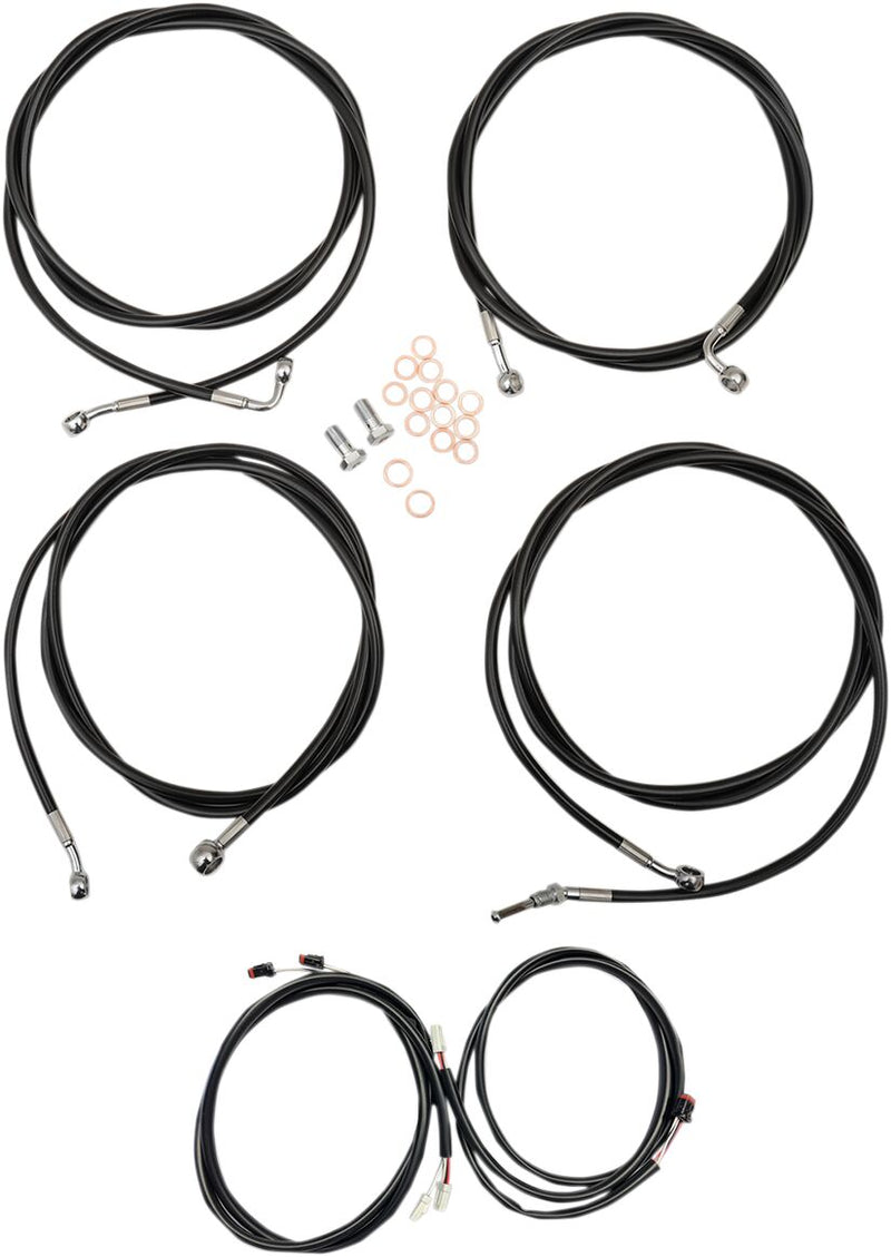 Complete Plug-and-Play Cable Kit Black / Clear-Coated / Natural For Harley Davidson FLFBS 1868 ABS - 30.5 CM - 35.5 CM