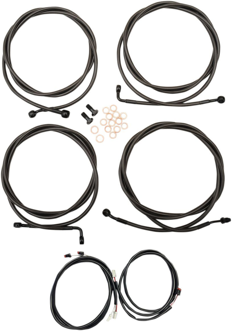 Complete Plug-and-Play Cable Kit Black / Clear-Coated / Natural For Harley Davidson FLDE 1750 ABS