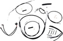 XR Handlebar Installation Kit Black / Chrome For Harley Davidson XL 1200 C ABS - 35.5 CM - 40.5 CM