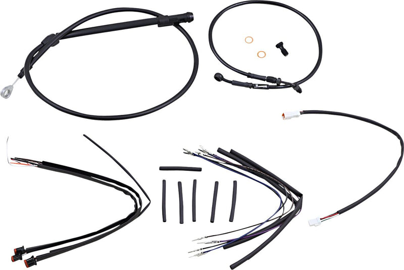 Black Vinyl Jail Bar Cable Kit For 12" Handlebars For Harley Davidson FLSB 1750 ABS 2019-2024