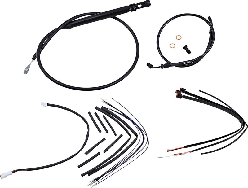 Black Vinyl Jail Bar Cable Kit For 14" Handlebars For Harley Davidson FLSB 1750 ABS 2019-2024