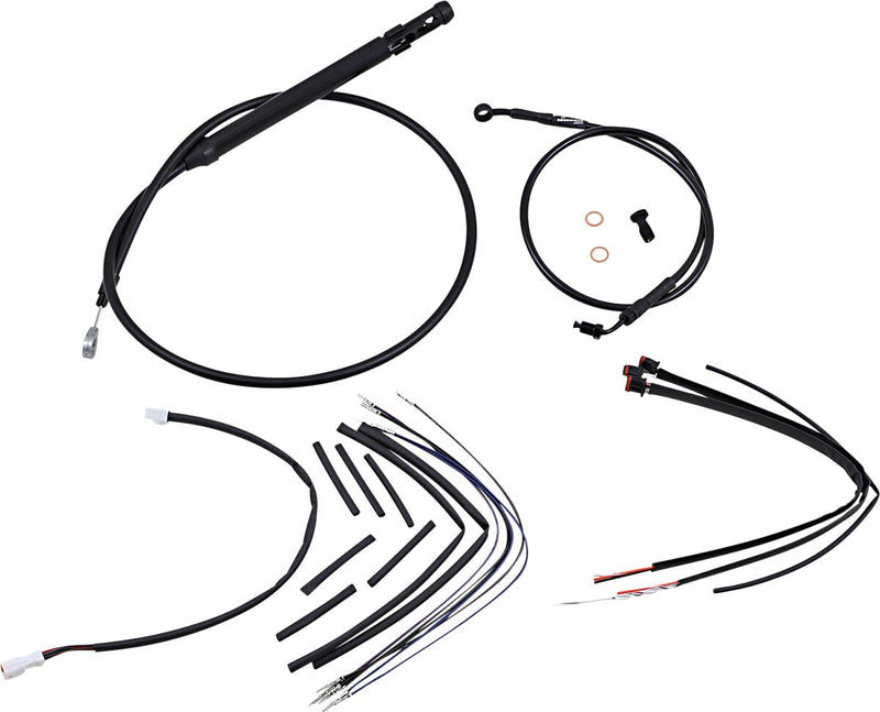 Complete Black Vinyl Handlebar Cable/Brake Line Kit For 14" Ape Hanger Handlebars For Harley Davidson FLSB 1750 ABS 2019-2024