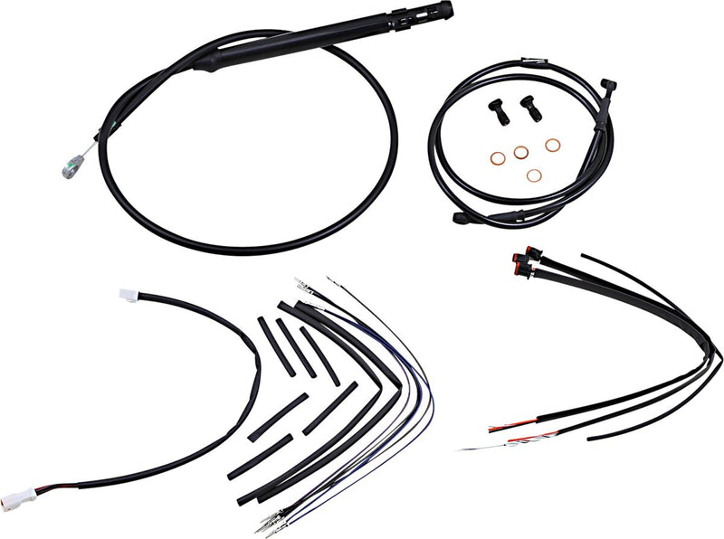 Complete Black Vinyl Handlebar Cable/Brake Line Kit For 12" Ape Hanger Handlebars For Harley Davidson FXBB 1750 ABS 2018-2020