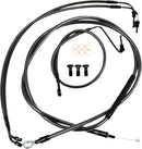 Standard Midnight Braided Handlebar Cable/Brake Line Kit Black / Clear-Coated For Harley Davidson FXFB 1750 ABS