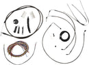 Complete Midnight Braided Handlebar Cable/Brake Line Kit Black / Clear-Coated / Natural For Harley Davidson FXFB 1750 ABS
