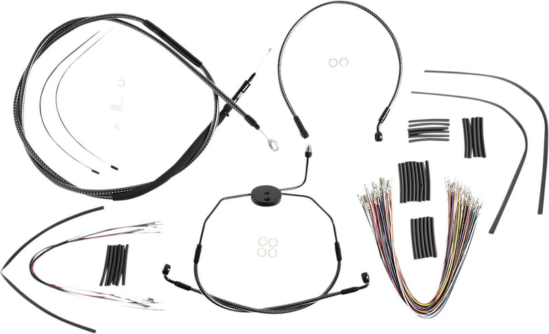 KARBONFIBR Designer Handlebar Installation Kit Carbon Fiber / Silver For Harley Davidson FLHR 1584 ABS - 30.5 CM - 35.5 CM