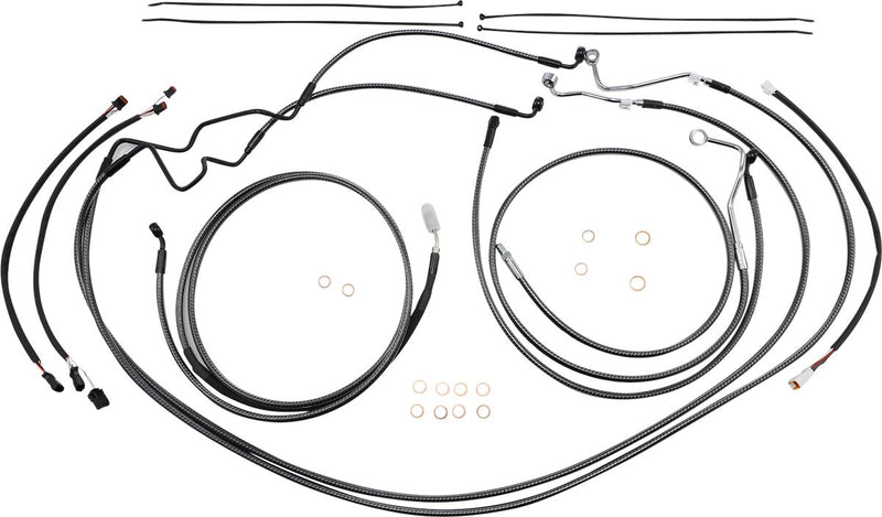 KARBONFIBR Designer Handlebar Installation Kit Carbon Fiber / Silver For Harley Davidson FLHT 1750 ABS - 38 CM - 43 CM