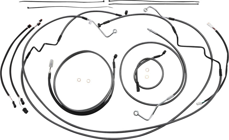 KARBONFIBR Designer Handlebar Installation Kit Carbon Fiber / Silver For Harley Davidson FLTRK 1868 - 30.5 CM - 35.5 CM