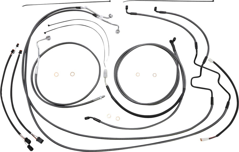 KARBONFIBR Designer Handlebar Installation Kit Carbon Fiber / Silver For Harley Davidson FLTRK 1868 - 38 CM - 43 CM