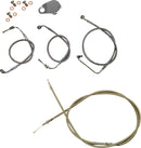 Standard Stainless Braided 13 Inch Handlebar Cable/Brake Line Kit Clear-Coated / Natural For Harley Davidson FLDE 1750 ABS