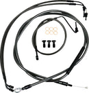 Standard Midnight Braided 13 Inch Handlebar Cable/Brake Line Kit Black / Clear-Coated For Harley Davidson FLDE 1750