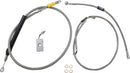 Standard Stainless Braided 16 Inch Handlebar Cable/Brake Line Kit Clear-Coated / Natural For Harley Davidson FLDE 1750 ABS