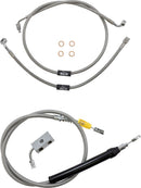 Standard Stainless Braided Handlebar Cable/Brake Line Kit Clear-Coated / Natural For Harley Davidson FLDE 1750 ABS - 45.5 CM - 51 CM
