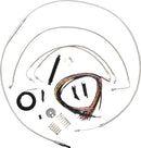 Complete Stainless Braided 13 Inch Handlebar Cable/Brake Line Kit Clear-Coated / Natural For Harley Davidson FLDE 1750 ABS