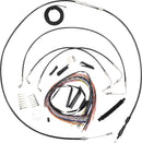 Complete Black Vinyl Braided 13 Inch Handlebar Cable/Brake Line Kit Black / Clear-Coated / Natural For Harley Davidson FLDE 1750 ABS
