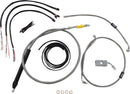Complete Stainless Braided Handlebar Cable/Brake Line Kit Clear-Coated / Natural For Harley Davidson FLDE 1750 - 45.5 CM - 51 CM