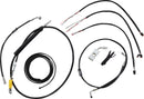 Complete Black Vinyl Braided Handlebar Cable/Brake Line Kit Black / Clear-Coated / Natural For Harley Davidson FLFBS 1868 ABS