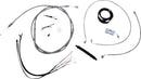 Complete Stainless Braided Handlebar Cable/Brake Line Kit Clear-Coated / Natural For Harley Davidson FLDE 1750 - 30.5 CM - 35.5 CM