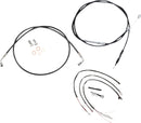 Complete Black Vinyl Braided Handlebar Cable/Brake Line Kit Black / Clear-Coated / Natural For Harley Davidson FLHCS 1868 ABS