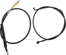 Complete Midnight Braided Handlebar Cable/Brake Line Kit Black / Clear-Coated / Natural For Harley Davidson FLDE 1750 - 38 CM - 43 CM