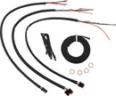 Complete Midnight Braided Handlebar Cable/Brake Line Kit Black / Clear-Coated / Natural For Harley Davidson FLDE 1750 - 38 CM - 43 CM