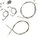 Standard Stainless Braided Handlebar Cable/Brake Line Kit Clear-Coated / Natural For Harley Davidson FLDE 1750 - Standard
