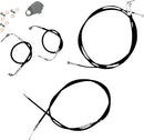 Standard Black Vinyl Braided Handlebar Cable/Brake Line Kit Black / Natural For Harley Davidson FLDE 1750 ABS