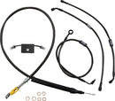 Standard Midnight Braided 13 Inch Handlebar Cable/Brake Line Kit Black / Clear-Coated For Harley Davidson FLDE 1750 ABS