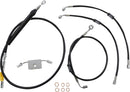 Standard Black Vinyl Braided 16 Inch Handlebar Cable/Brake Line Kit Black / Natural For Harley Davidson FLDE 1750