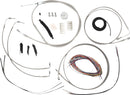 Complete Stainless Braided Handlebar Cable/Brake Line Kit Clear-Coated / Natural For Harley Davidson FLDE 1750 - Standard