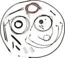 Complete Midnight Braided Handlebar Cable/Brake Line Kit Black / Clear-Coated / Natural For Harley Davidson FLDE 1750 - Standard
