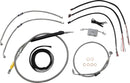Complete Stainless Braided 16 Inch Handlebar Cable/Brake Line Kit Clear-Coated / Natural For Harley Davidson FLDE 1750