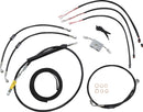 Complete Black Vinyl Braided 16 Inch Handlebar Cable/Brake Line Kit Black / Clear-Coated / Natural For Harley Davidson FLDE 1750