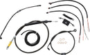 Complete Midnight Braided 16 Inch Handlebar Cable/Brake Line Kit Black / Clear-Coated / Natural For Harley Davidson FLDE 1750