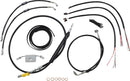 Complete Black Vinyl Braided Handlebar Cable/Brake Line Kit Black / Clear-Coated / Natural For Harley Davidson FLDE 1750