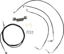 Standard Black Vinyl Braided Handlebar Cable/Brake Line Kit Black / Natural For Harley Davidson FLHT 1750 - Standard