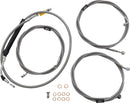 Standard Stainless Braided Handlebar Cable/Brake Line Kit Clear-Coated / Natural For Harley Davidson FLHT 1750 - 30.5 CM - 35.5 CM