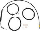 Standard Black Vinyl Braided Handlebar Cable/Brake Line Kit Black / Natural For Harley Davidson FLHT 1750 - 30.5 CM - 35.5 CM