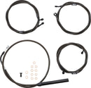 Standard Midnight Braided Handlebar Cable/Brake Line Kit Black / Clear-Coated For Harley Davidson FLHT 1750 ABS