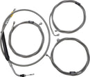 Standard Stainless Braided Handlebar Cable/Brake Line Kit Clear-Coated / Natural For Harley Davidson FLHT 1750 - 38 CM - 43 CM