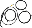 Standard Black Vinyl Braided Handlebar Cable/Brake Line Kit Black / Natural For Harley Davidson FLHT 1750 - 38 CM - 43 CM