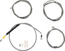 Standard Stainless Braided Handlebar Cable/Brake Line Kit Clear-Coated / Natural For Harley Davidson FLHT 1750 - 45.5 CM - 51 CM