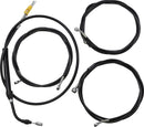 Complete Black Vinyl Braided Handlebar Cable/Brake Line Kit Black / Clear-Coated / Natural For Harley Davidson FLHT 1750 - 30.5 CM - 35.5 CM