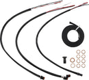 Complete Midnight Braided Handlebar Cable/Brake Line Kit Black / Clear-Coated / Natural For Harley Davidson FLHT 1750 - 30.5 CM - 35.5 CM