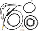Complete Black Vinyl Braided Handlebar Cable/Brake Line Kit Black / Clear-Coated / Natural For Harley Davidson FLHT 1750 - 45.5 CM - 51 CM